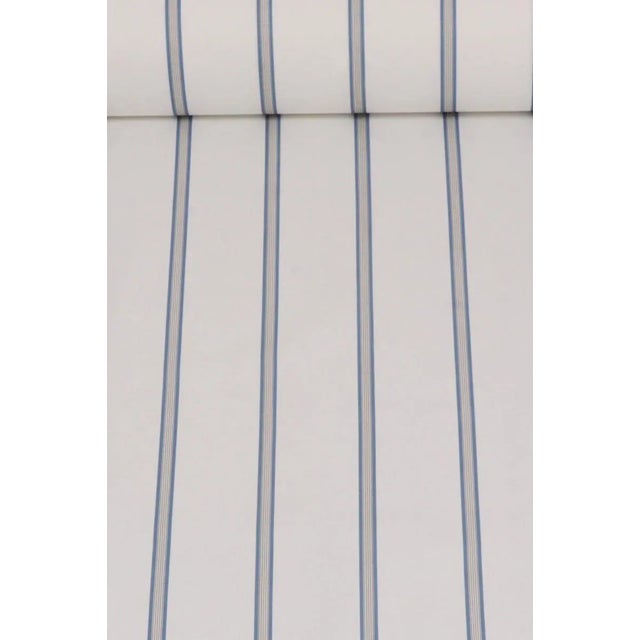 Textile Raleigh Stripe Blue Fabric - Sample For Sale - Image 7 of 8