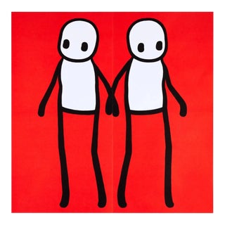 Stik, Holding Hands Signed (Red), 2020 For Sale
