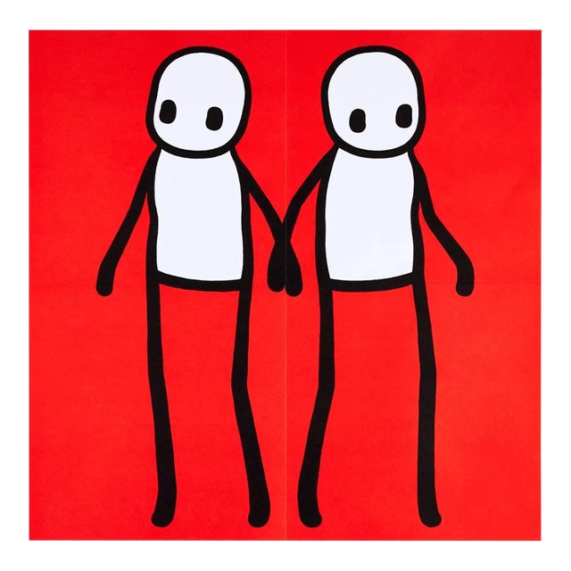 Stik, Holding Hands Signed (Red), 2020 For Sale