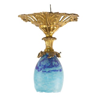 Pate de Verre Lamp with Bronze Fittings, France, 1930s For Sale