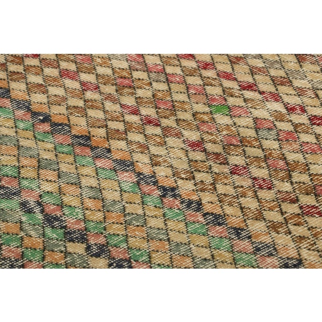Vintage Zeki Müren Runner in Brown With Colorful Geometric Pattern | Rug & Kilim For Sale In New York - Image 6 of 7
