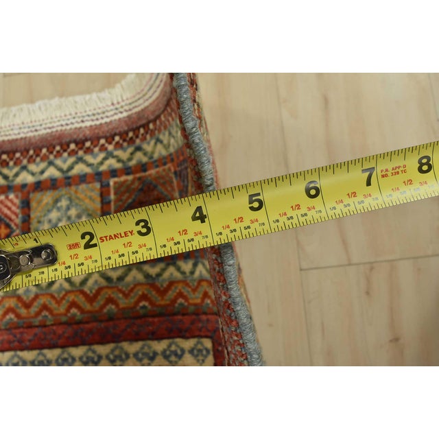 Barjasta Rug 6’9” X 9’10” Blue Wool Tribal Hand-Knotted Oriental Carpet For Sale - Image 11 of 12