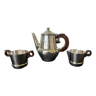 1940s Mexican Sterling Silver Coffee Tea Set William Spratling - Set of 3 For Sale