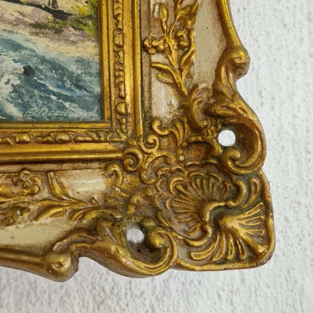 Landscape with Mountain, Nature and Church, 20th Century, Oil on Canvas, Framed For Sale - Image 6 of 9