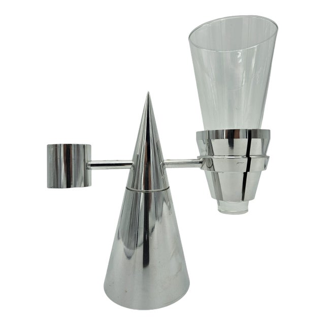 Stainless Steel and Glass Toothbrush Holder with Box, 1980 For Sale