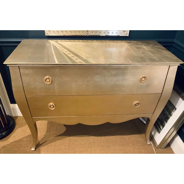 Modern Silver Leaf Finished Bombe Chest of Drawers Chairish