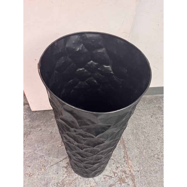 Vintage Hammered Planter, Black For Sale - Image 9 of 12