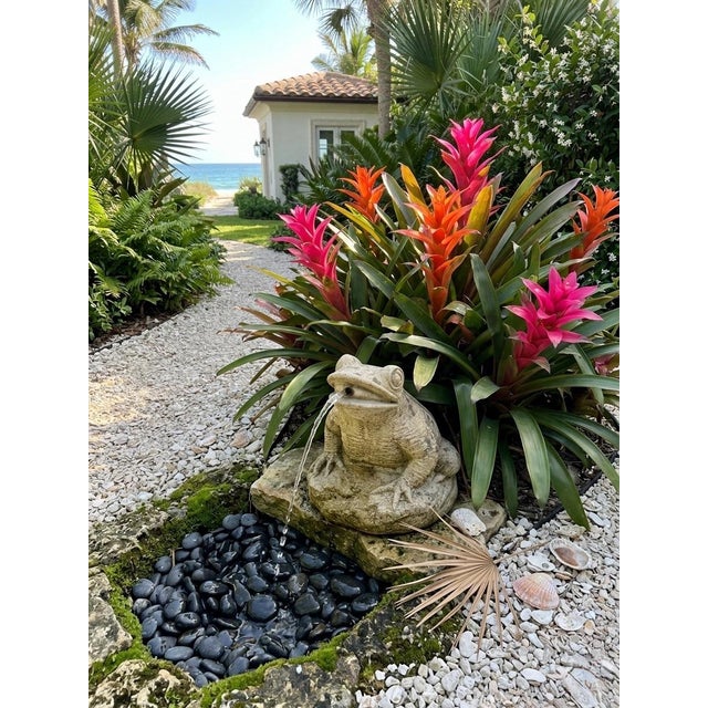 Vintage-Style Large Cast Stone Frog Fountain Spouter For Sale - Image 9 of 9