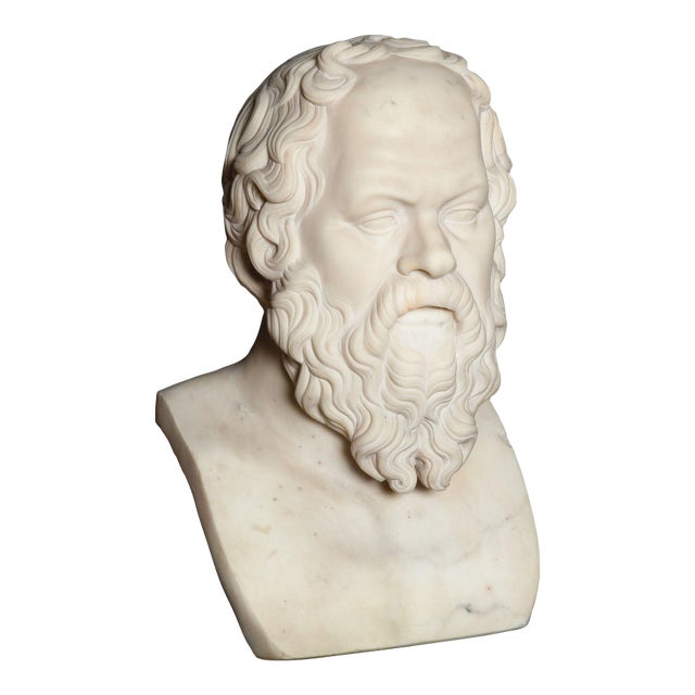 19th Century Antique Italian Grand Tour Marble Bust of Socrates Ca. 1860-80 For Sale