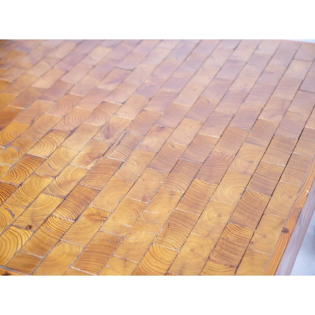 1970s French End Grain Mosaic Tables, 1970s, Set of 2 For Sale - Image 5 of 10