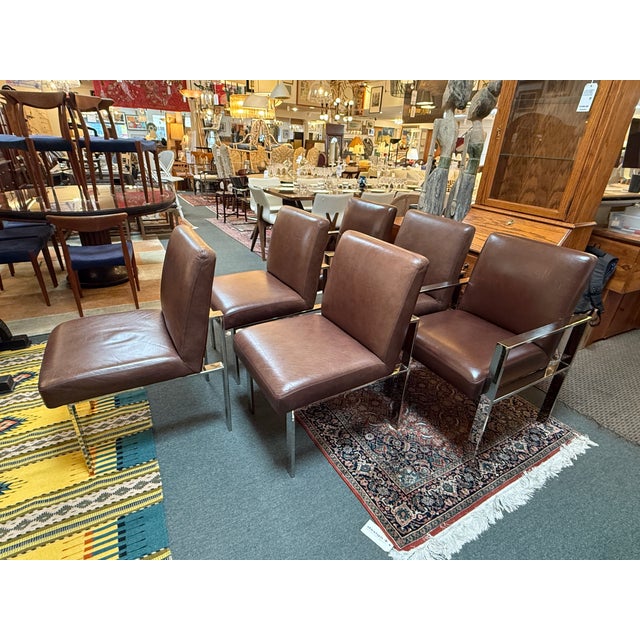 Design Plus Gallery presents a Set of Six Mercer Dining Chairs from Williams Sonoma Home. The set includes two armchairs...