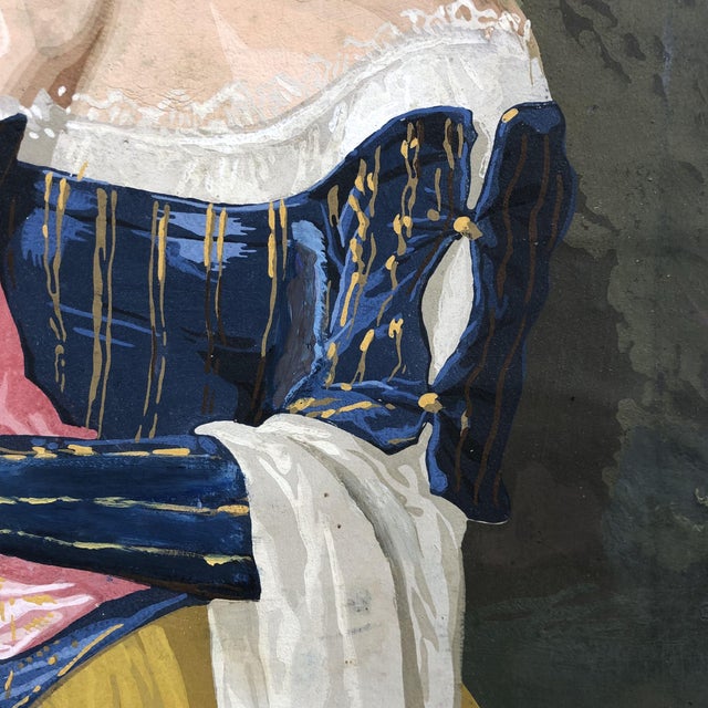 Unknown Artist, Tempera on Cardboard, 1880, Mixed Media For Sale - Image 12 of 16