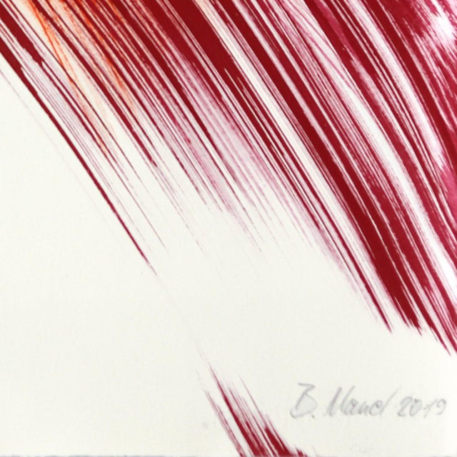 The Red Cloth 142 - Minimalist Figurative Ink Painting on Paper Original Artwork by Bettina Mauel For Sale In Los Angeles - Image 6 of 6