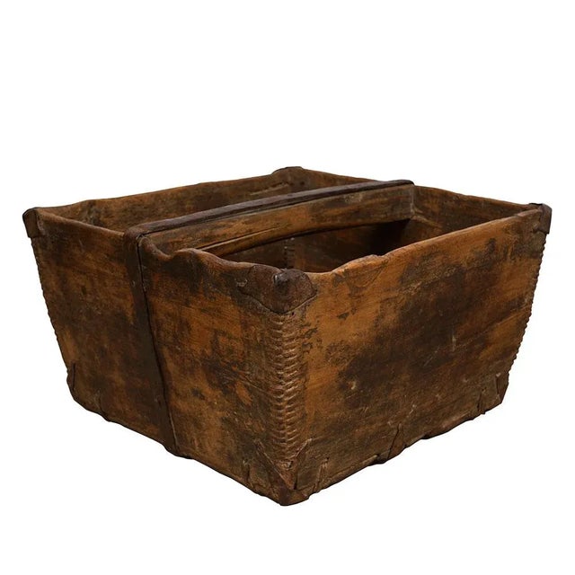 Look at this primitive Antique Chinese Official Wooden Rice Measurement Bucket "Dou". It is 100 percent hand made and has...