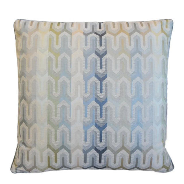Custom-tailored pillow by Mike Seratt of The Prized Pig, featuring a modern, contemporary cotton-and-silk pillow with a...