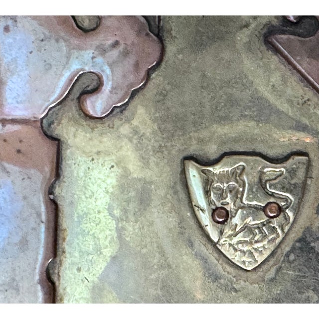 Brass Mid 20th Century Brass Trinket Box With Buckle and Lion Crest Design For Sale - Image 8 of 11