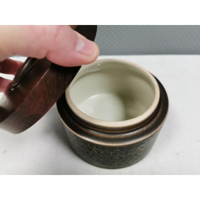 Ceramic Tobacco Jar with Rosewood Lid from JHQ, Denmark, 1960s For Sale - Image 15 of 17