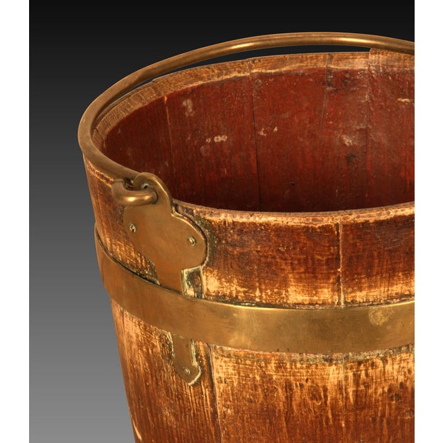 Brown Antique Folk Art Decorated Buckets, 1830, Set of 2 For Sale - Image 8 of 9