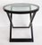 Mid-Century Modern 1970s Attributed to Ralph Lauren Mercer Street Round Side Tables, Glass Tops, "X" Frame Bases For Sale - Image 3 of 13