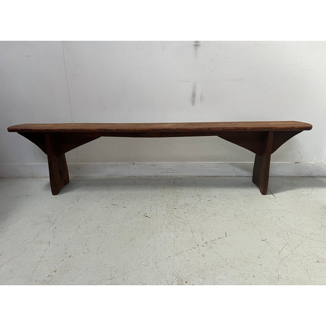 Wood Farmhouse Table Bench in Elm For Sale - Image 7 of 12