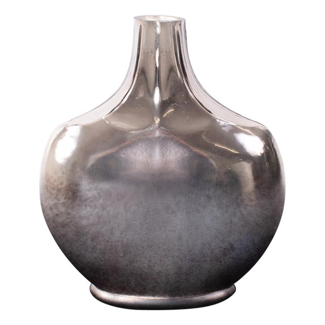 Advik Polished Silver Vase- Short For Sale