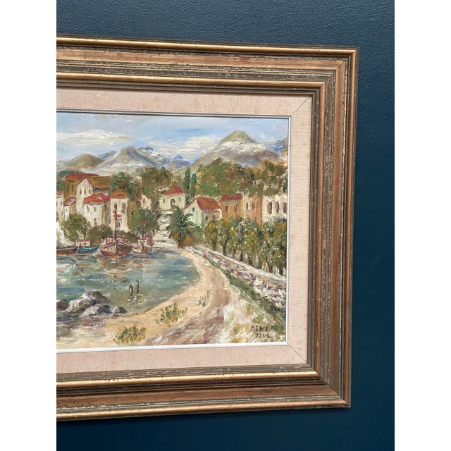 1980s Kewe, Coastal Village, 1984, Oil Painting on Panel, Framed For Sale - Image 5 of 15