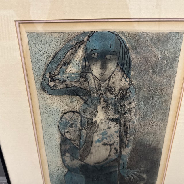 Circa 1984 Artist Proof Etching "Mother and Child", Signed + Framed For Sale - Image 12 of 12