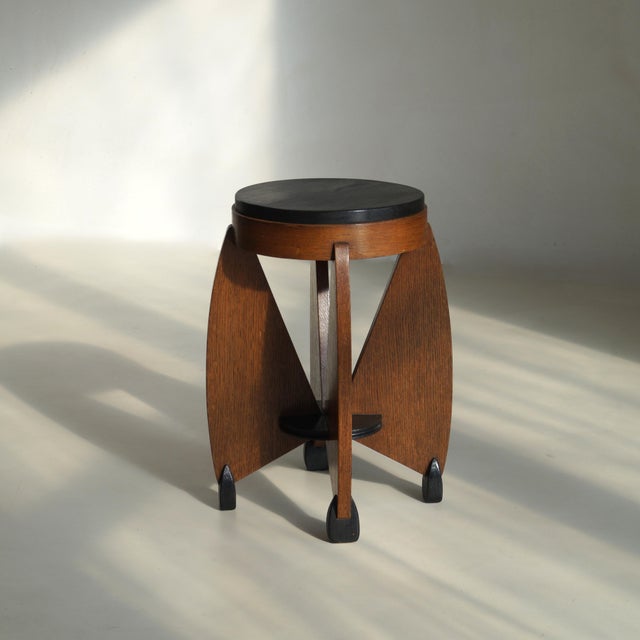 Dutch Art Deco Curvy Amsterdam School Accent Table by J.J. Zijfers, 1920s For Sale - Image 16 of 18