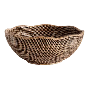 Burma Rattan Scalloped Edge Bowl