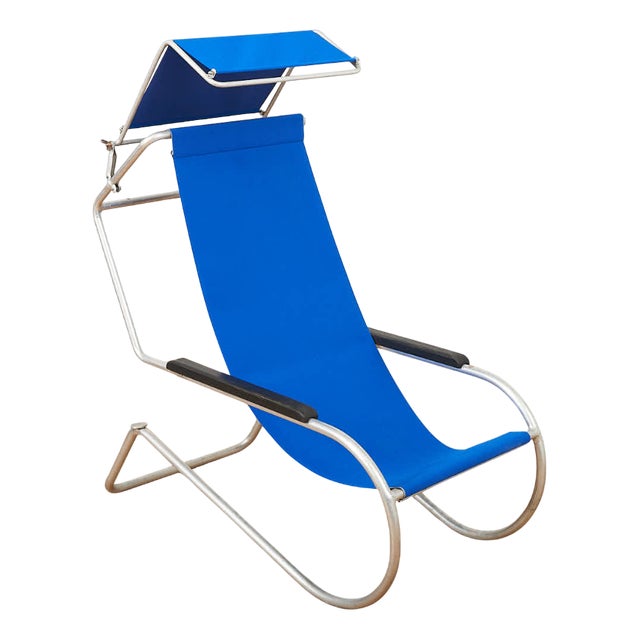 Lido Lounger in Blue by Battista and Gino Giudici, 1935 For Sale