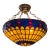 Vintage Colorful French Stained Glass Bowl/ Pendant Light Fixture For Sale