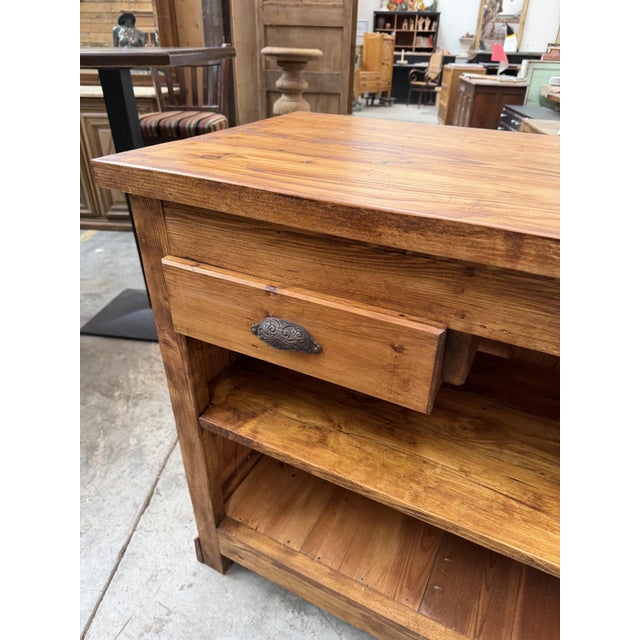 Brown Fir Wood Counter, 1960s For Sale - Image 8 of 11