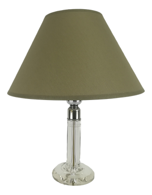 Art Deco Table Lamp Ground Glass with Fabric Screen, 1920s