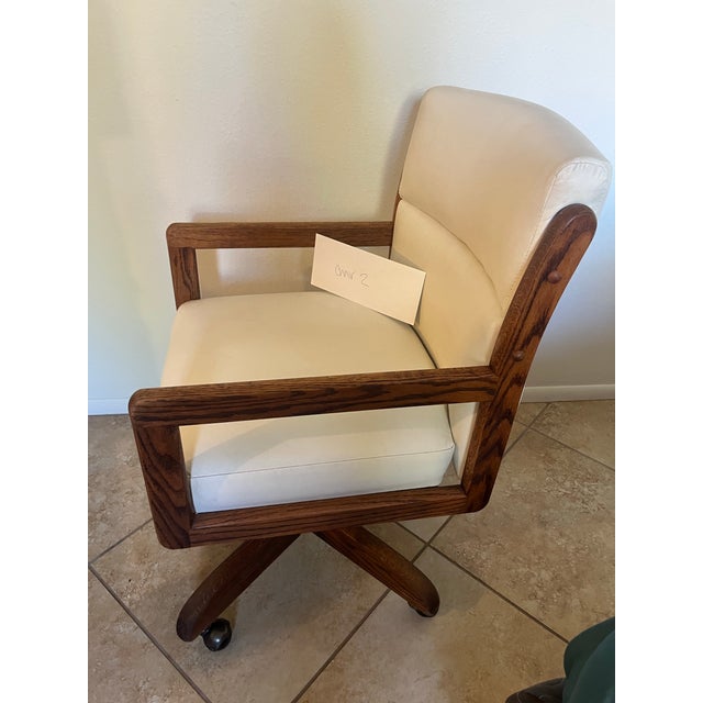 Mid Century Modern Oak Executive Office Swivel Chair For Sale In Phoenix - Image 6 of 9