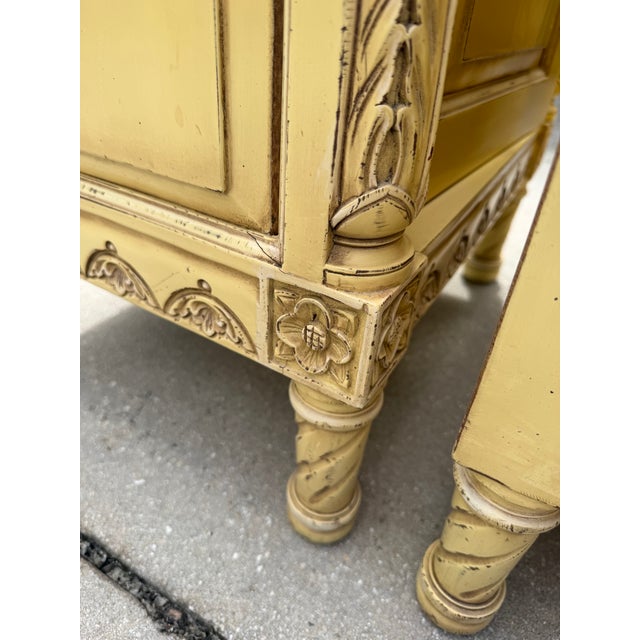 Vintage French Provincial Carved Nightstands With Locking Commode Cabinets by Agr Paris, Pair For Sale - Image 16 of 17