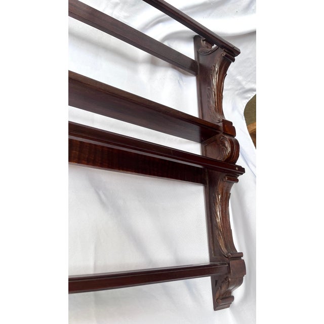 Antique French Two Tier Wood Plate Rack For Sale - Image 13 of 18