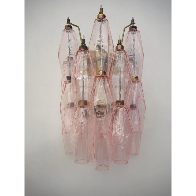 Vintage Italian Poliedri Pink Glass Wall Sconces, 1990, Set of 2 For Sale - Image 13 of 13