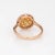 Mid 20th Century Pink Yellow Diamond Halo Ring Estate 18 Karat Rose Gold Fine Coloured Gemstones size 8.25 For Sale - Image 5 of 7