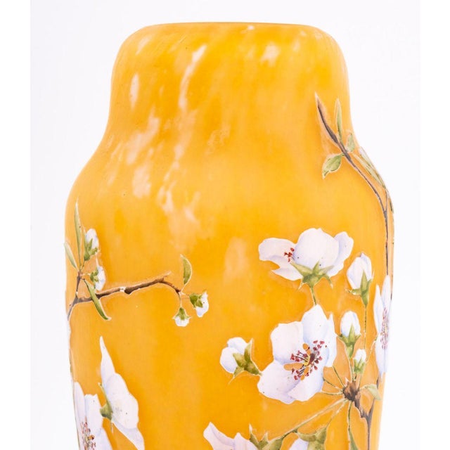 Glass Daum Nancy Cameo and Enameled Art Glass Vase For Sale - Image 7 of 11