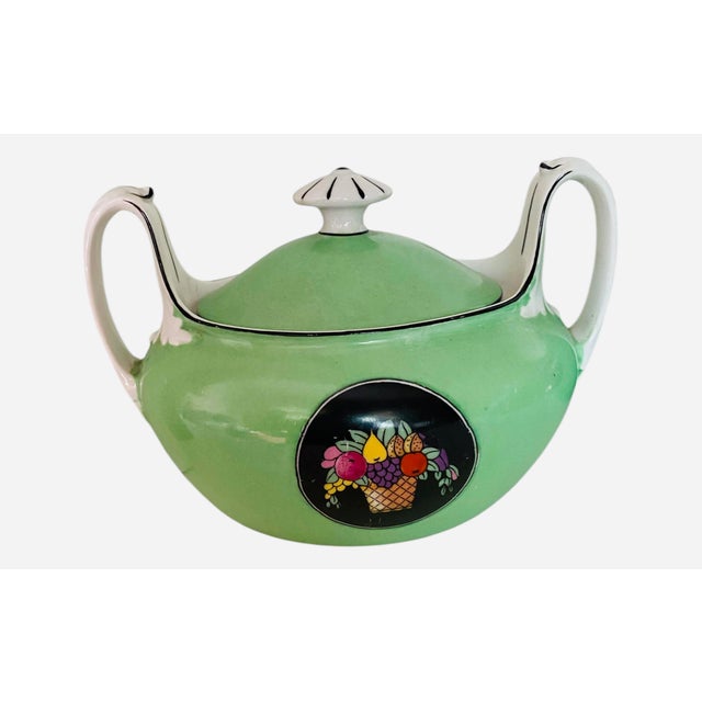 Art Deco Art Deco Green F & W Tea Service, Set/3 For Sale - Image 3 of 10