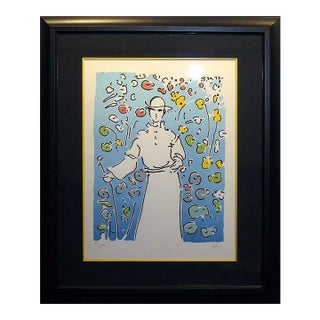 Peter Max "Monk in Garden" Signed Serigraph Pop Art 1974 For Sale