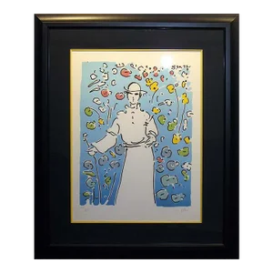 Peter Max "Monk in Garden" Signed Serigraph Pop Art 1974