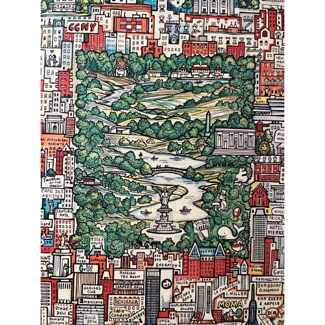 1970s 1978 Tony Graham "Manhattan" New York Vintage Framed Cardboard Print For Sale - Image 5 of 12