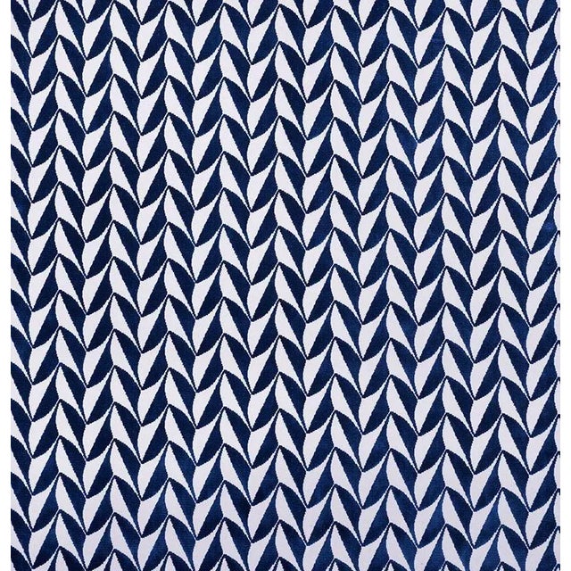 Sample - Schumacher X David Kaihoi Spades Fabric in Blue For Sale