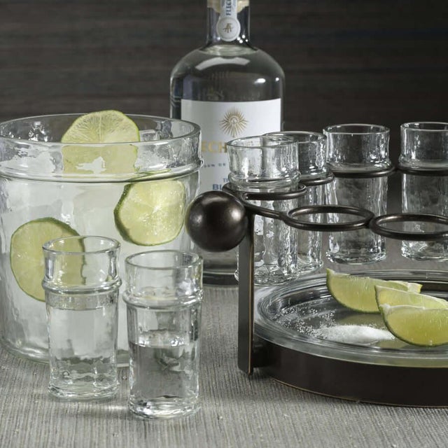 Kenneth Ludwig Chicago Agave Ten Shot Tequila Set w/ Ice Bucket For Sale - Image 4 of 6