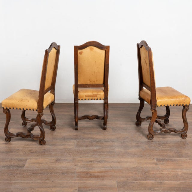 19th Century Set of Six Swedish Vintage Leather Dining Chairs For Sale - Image 17 of 18