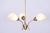 Gold Mid-Century Chandelier in Brass and Frosted Glass, Czech, 1950s For Sale - Image 8 of 12