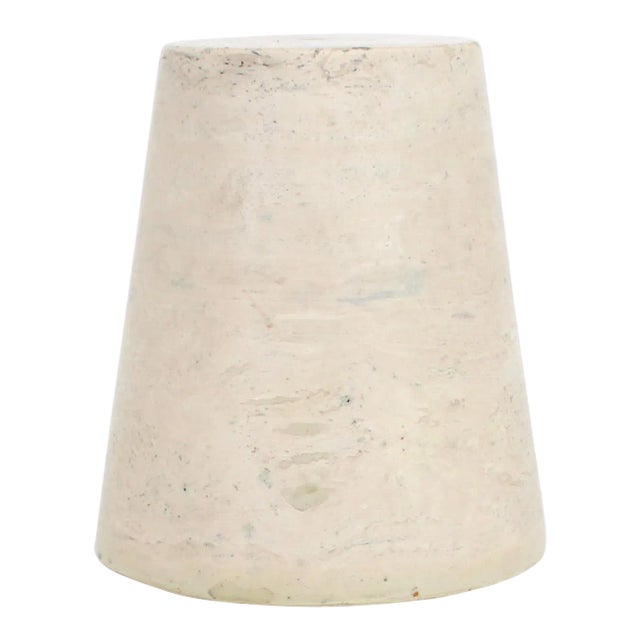 Italian Pale Cream Solid Architectural Marble Cone Form For Sale
