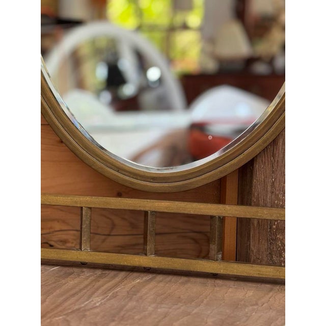 Yellow Vintage French Art Deco Vanity Table in Brass and Marble, 1940s For Sale - Image 8 of 11