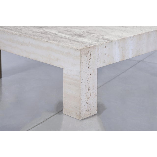 1970s Vintage Italian Modern Sculptural Travertine Coffee Table, 1970s For Sale - Image 5 of 12